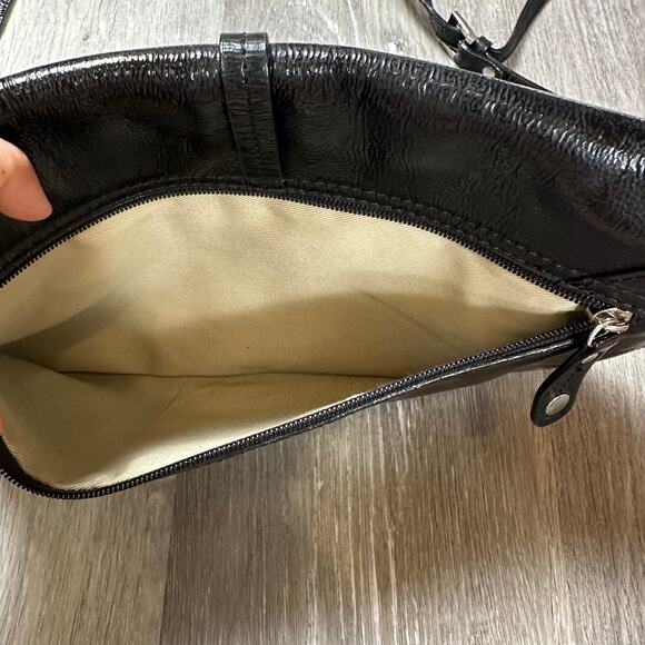 Etrier Black Patent Leather Crossbody Bag French Bag - Picture 9 of 9